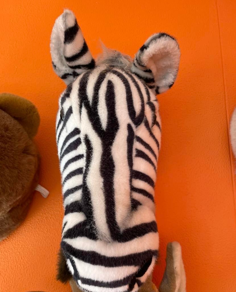 Zebra knuffel - Bibib zebrakop, Ophalen of Verzenden, Gebruikt, Overige typen