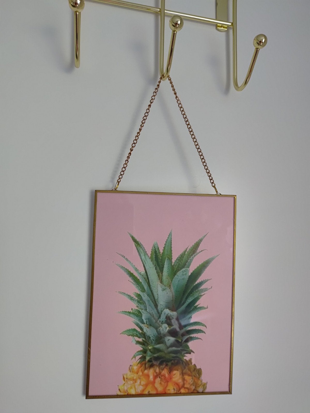 Fotolijst met ananasprint, roze 15x21cm, Hangend, Gebruikt, 21 cm, Ophalen of Verzenden