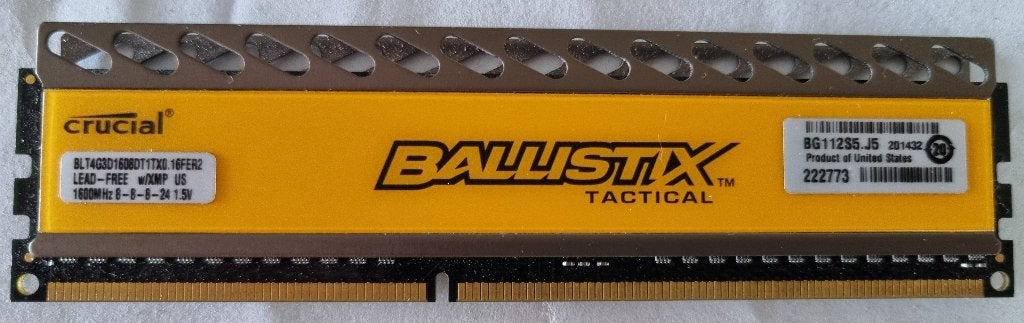 Crucial Ballistix 4GB DDR3 RAM, Computers en Software, RAM geheugen, Gebruikt, DDR3, Ophalen of Verzenden, Desktop