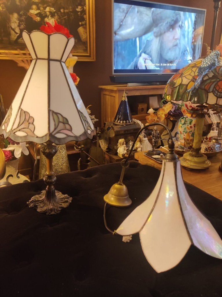 Tiffany stijl lampenset tafellamp + hanglamp, Ophalen