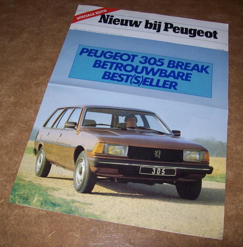 introductiebrochure Peugeot 305 Break  1981, Ophalen of Verzenden, Nieuw, Peugeot