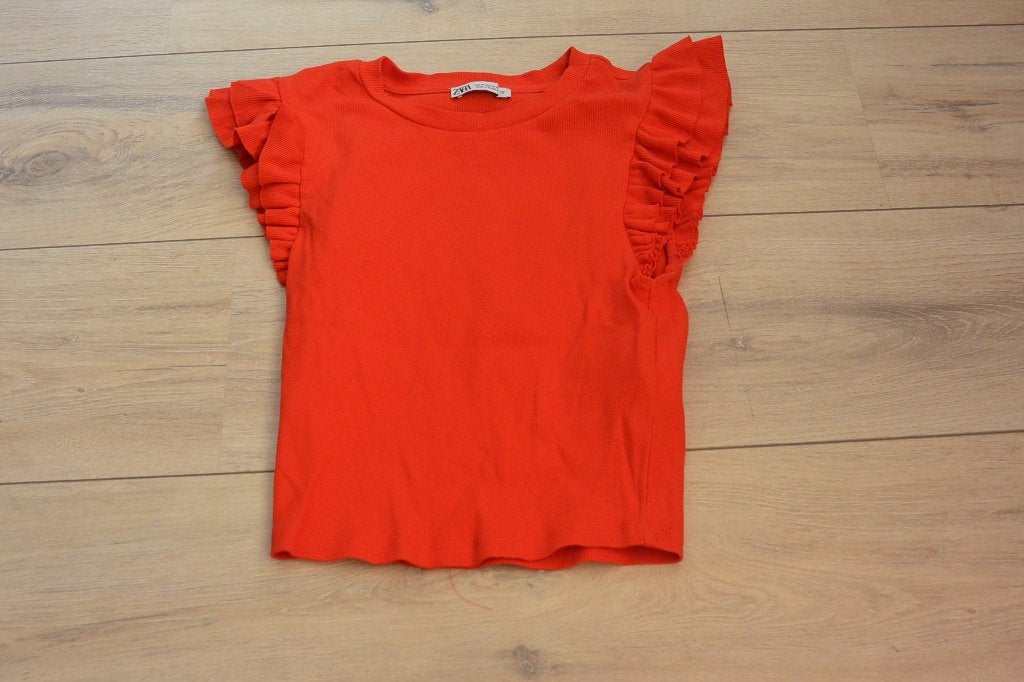 Zara top met ruches - Maat M, Maat 38/40 (M), Zara, Ophalen of Verzenden, Korte mouw