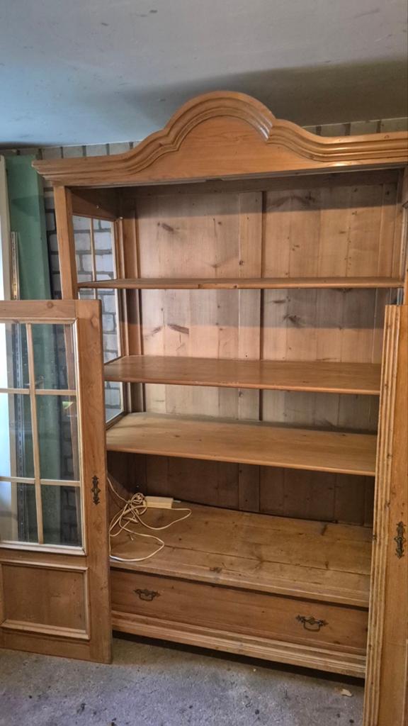 Antiek geloogd grenen servieskast/buffetkast, Huis en Inrichting, Kasten | Buffetkasten, Ophalen, Gebruikt, 25 tot 50 cm, 150 tot 200 cm