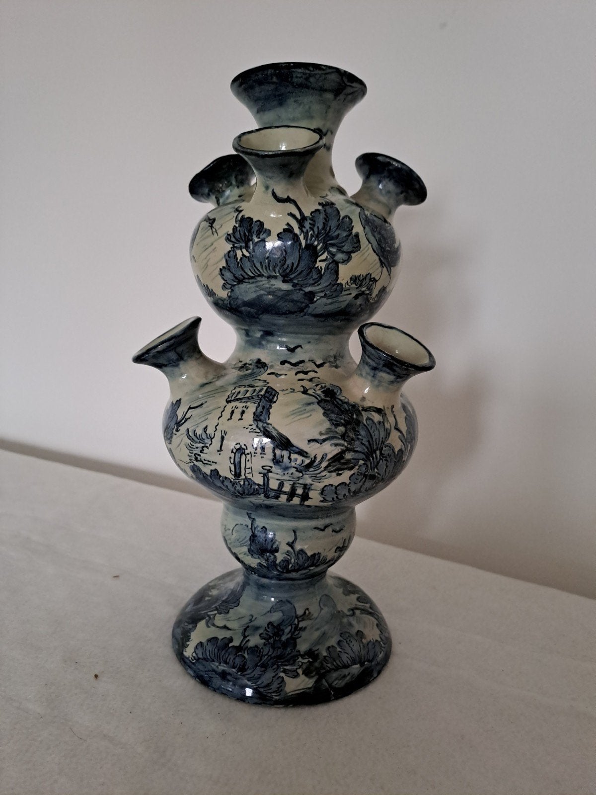 19e eeuws Tulpenvaas Savona decor Italy, Antiek en Kunst, Antiek | Keramiek en Aardewerk, Ophalen of Verzenden