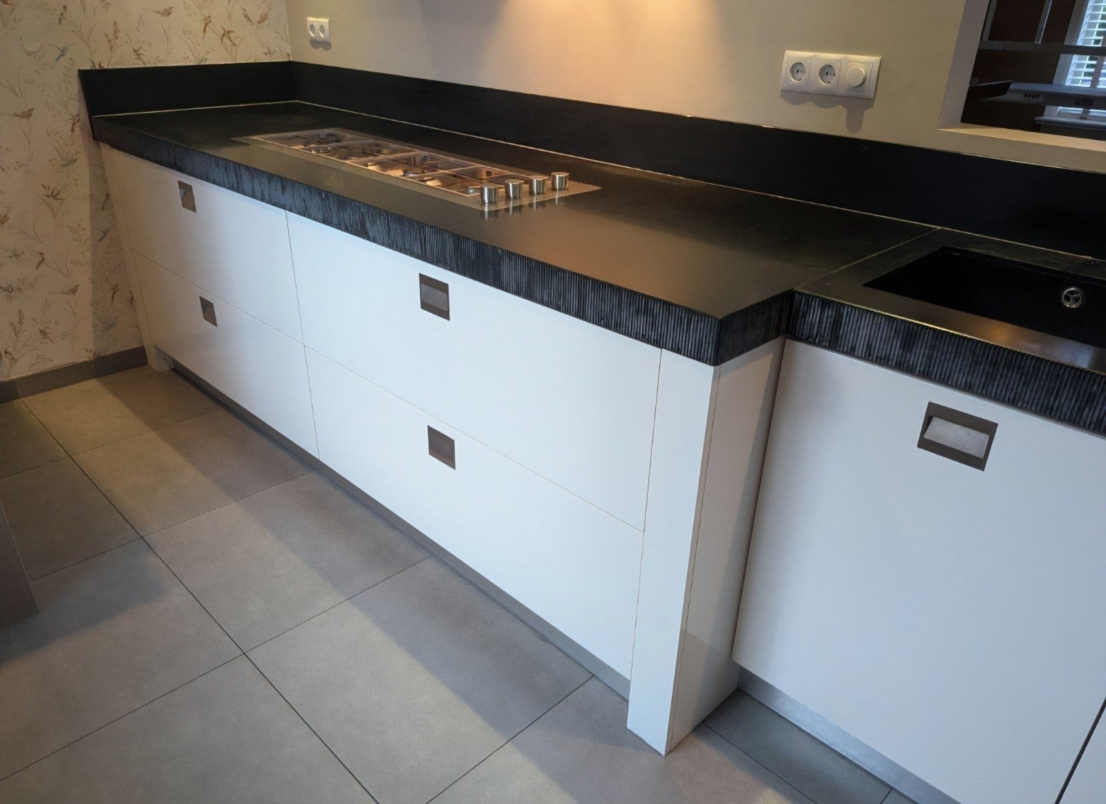 Luxe Keuken met Natuurstenen Blad, evt transport,, Ophalen, Wit, Hoekkeuken, Graniet of Steen