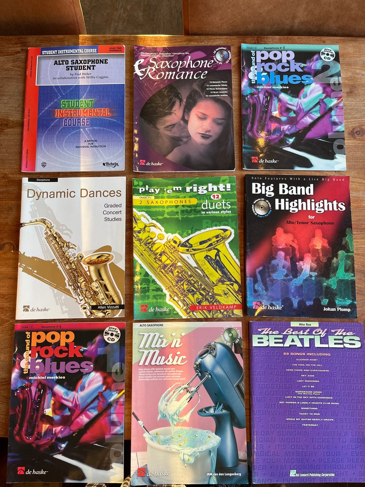 9 Saxofoonboeken - Diverse Genres en Niveaus €10,- per stuk, Gebruikt, Ophalen of Verzenden, Blues, Saxofoon