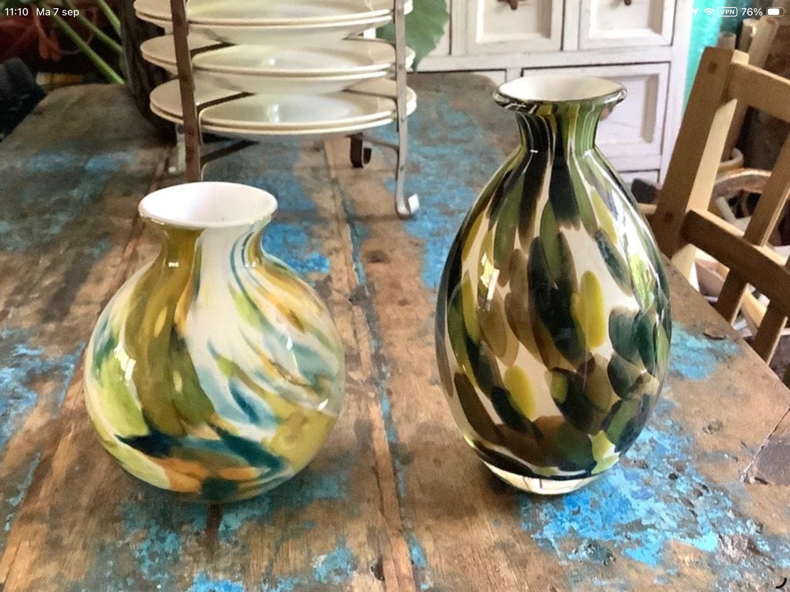 Fidrio vaasjes, kleurrijk, mondgeblazen, Huis en Inrichting, Ophalen of Verzenden, Zo goed als nieuw, Glas