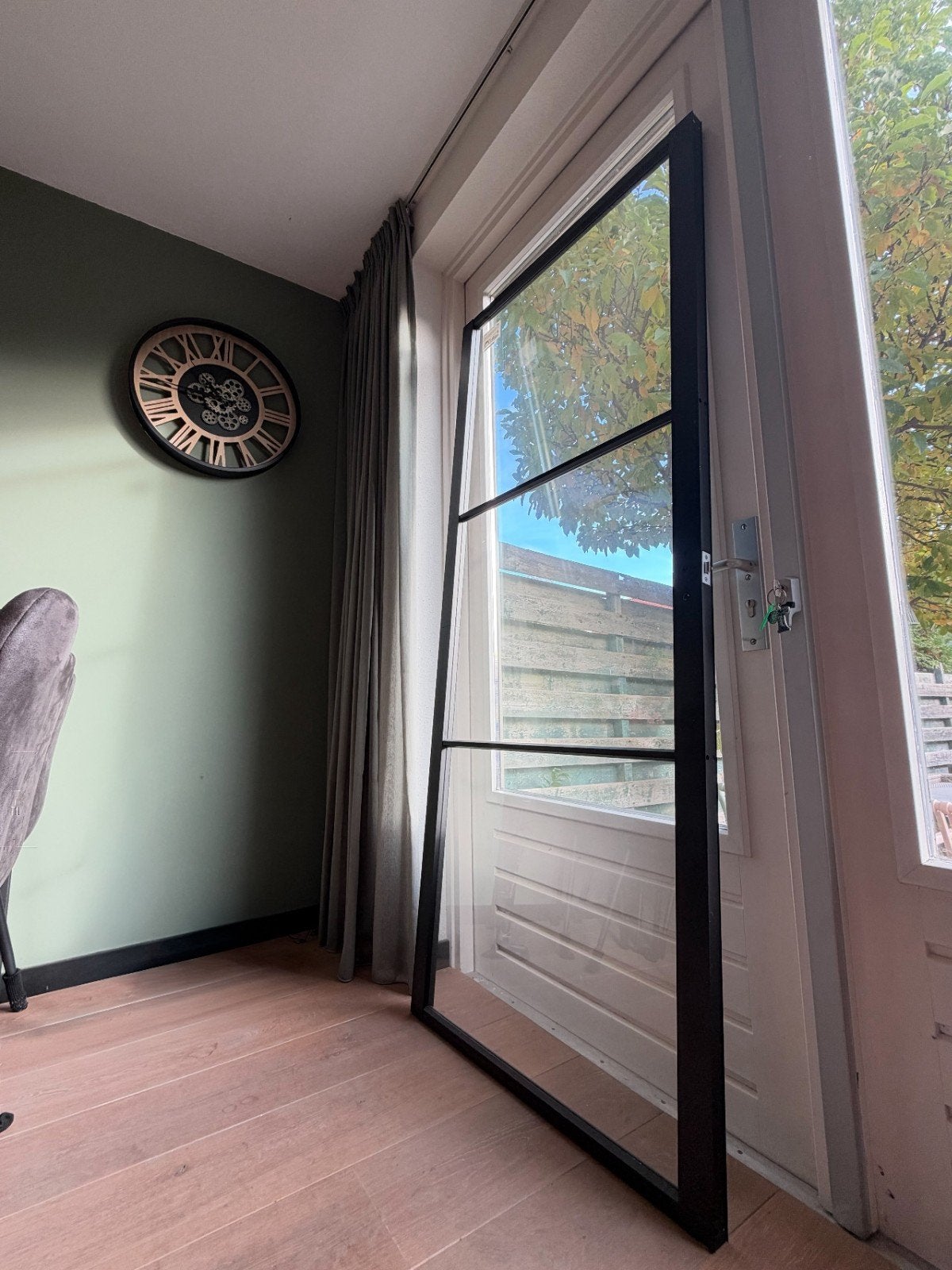 Binnendeur staallook met glas, Ophalen, 80 tot 100 cm, Binnendeur, Nieuw