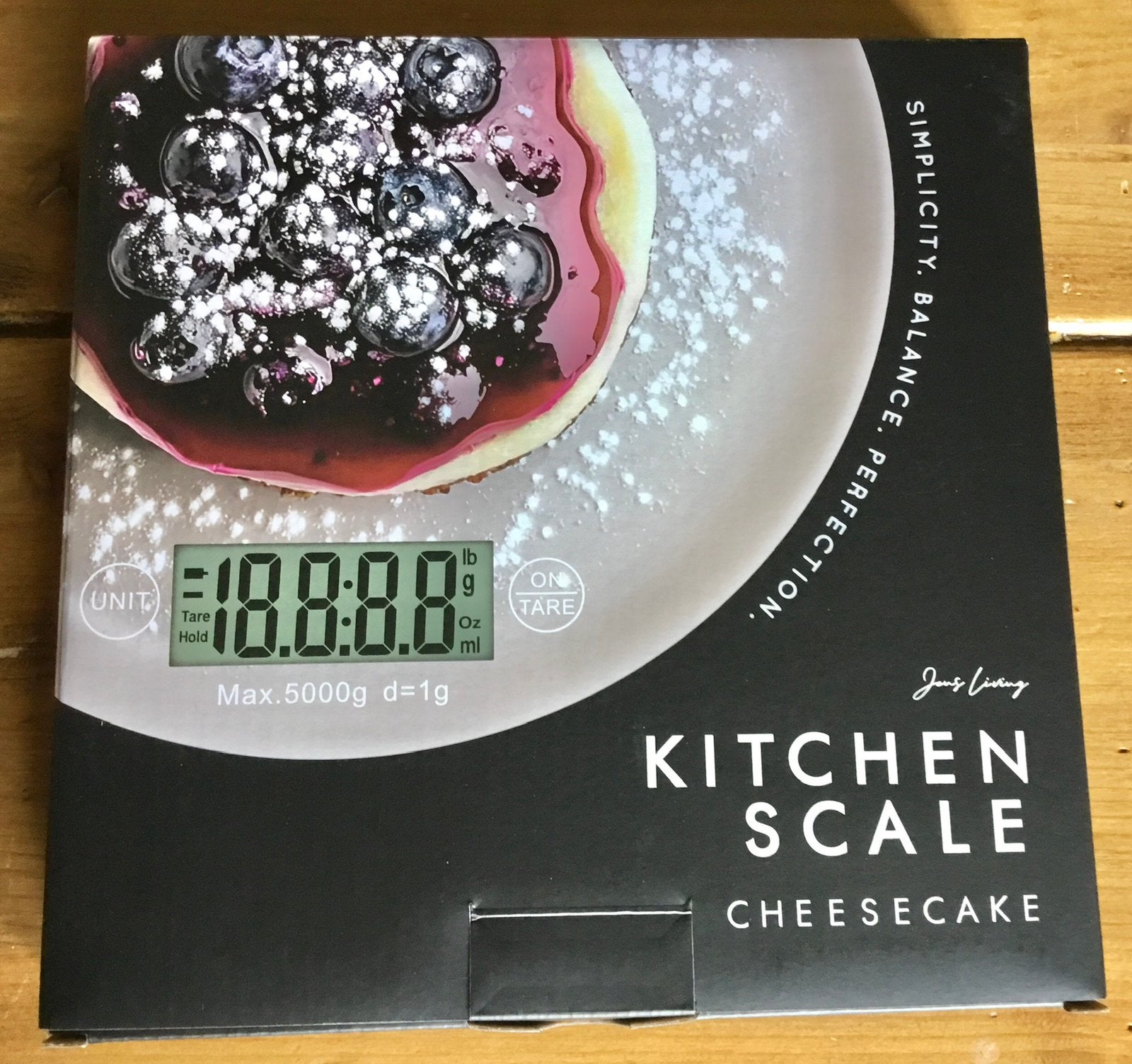 JENS LIVING KEUKENWEEGSCHAAL MET CHEESECAKE OPDRUK - NIEUW, Overige typen, Ophalen of Verzenden, Nieuw, Overige merken