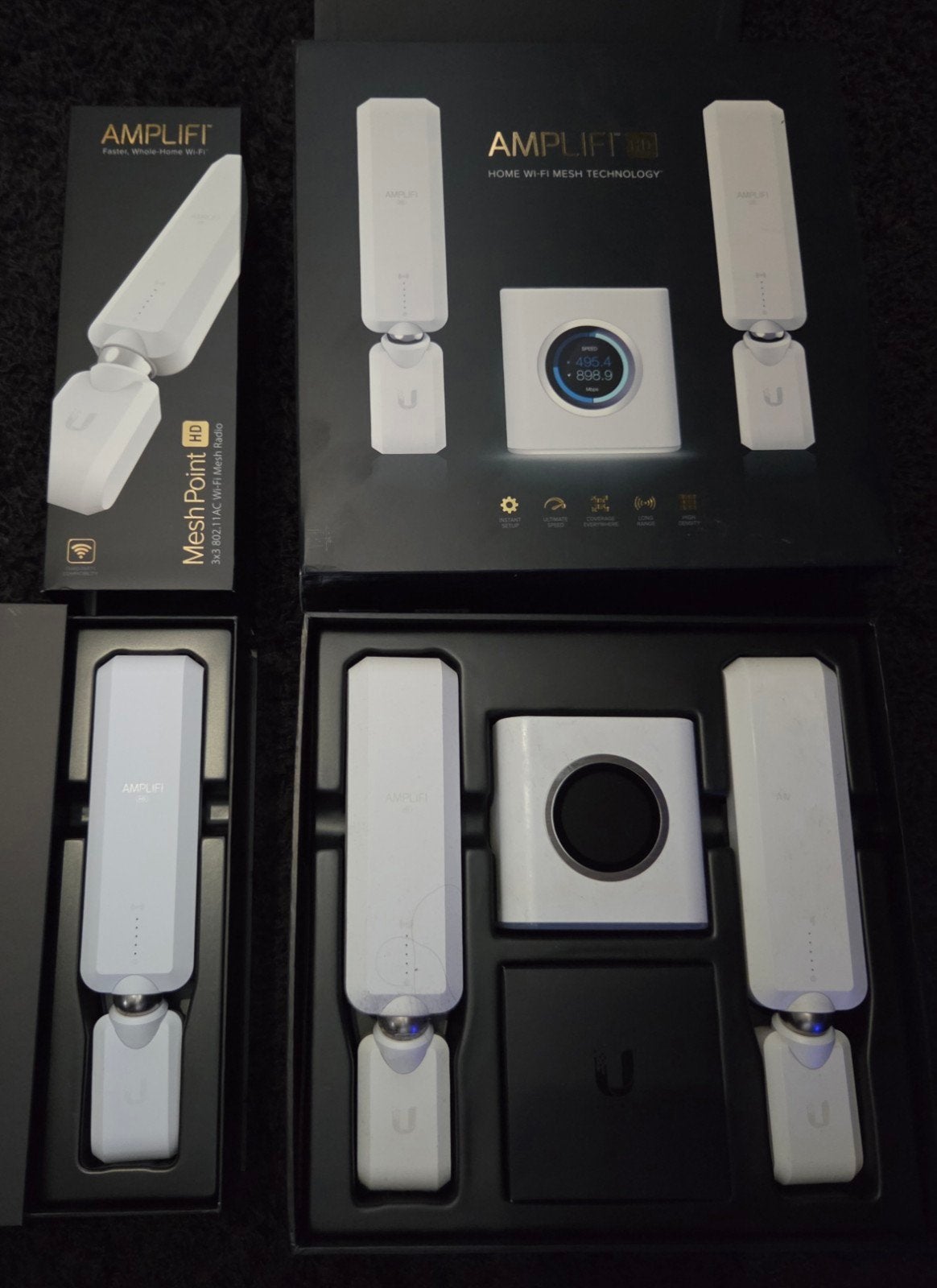 AmpliFi HD Router + 3 Mesh points, Computers en Software, Routers en Modems, Ophalen of Verzenden, Gebruikt, Router, UniFi Ubiquiti