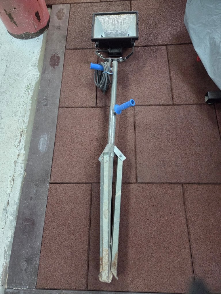 Professionele werk bouwlamp + ledlamp met statief, Ophalen, Gebruikt