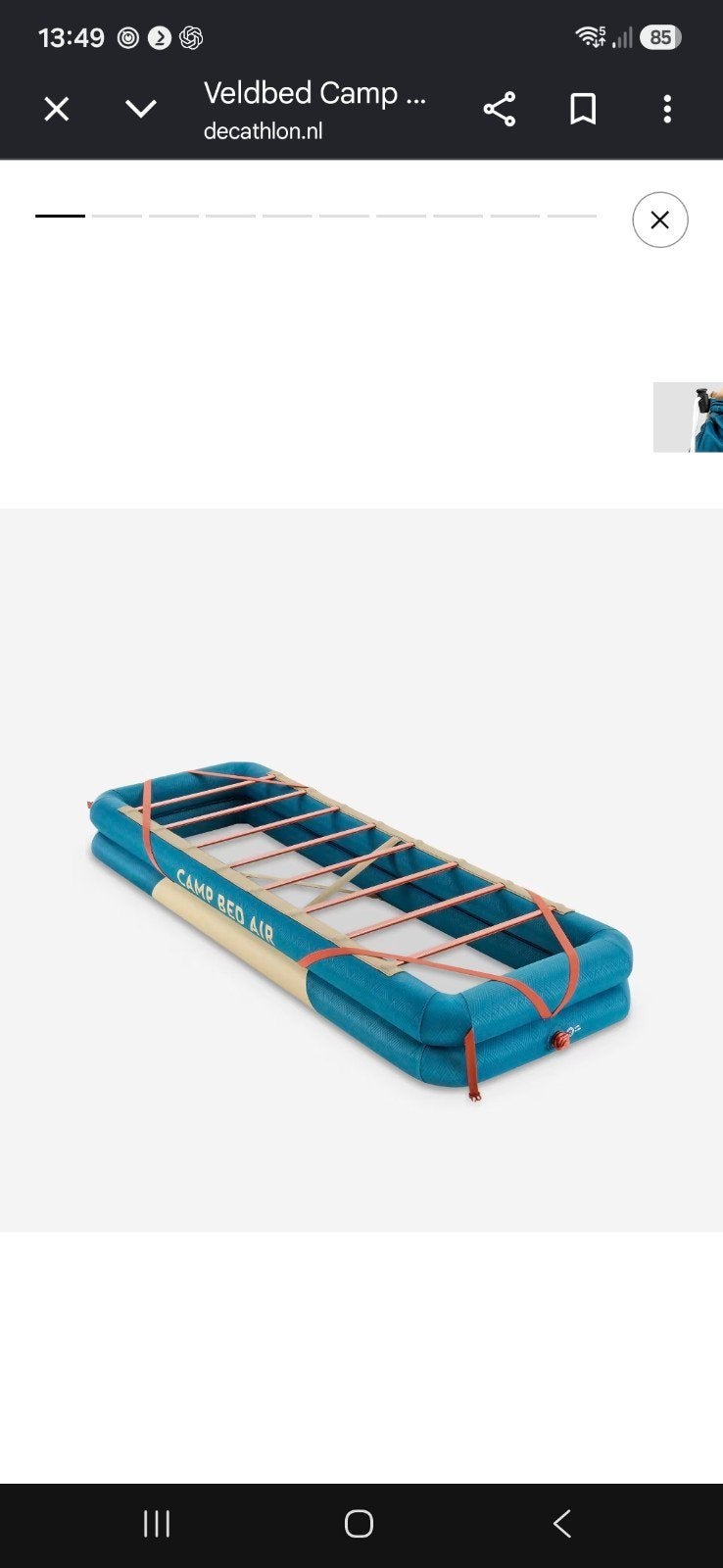 opblaasbare decathlon lattenbodem  met redwood slaapmat, Ophalen, Zo goed als nieuw