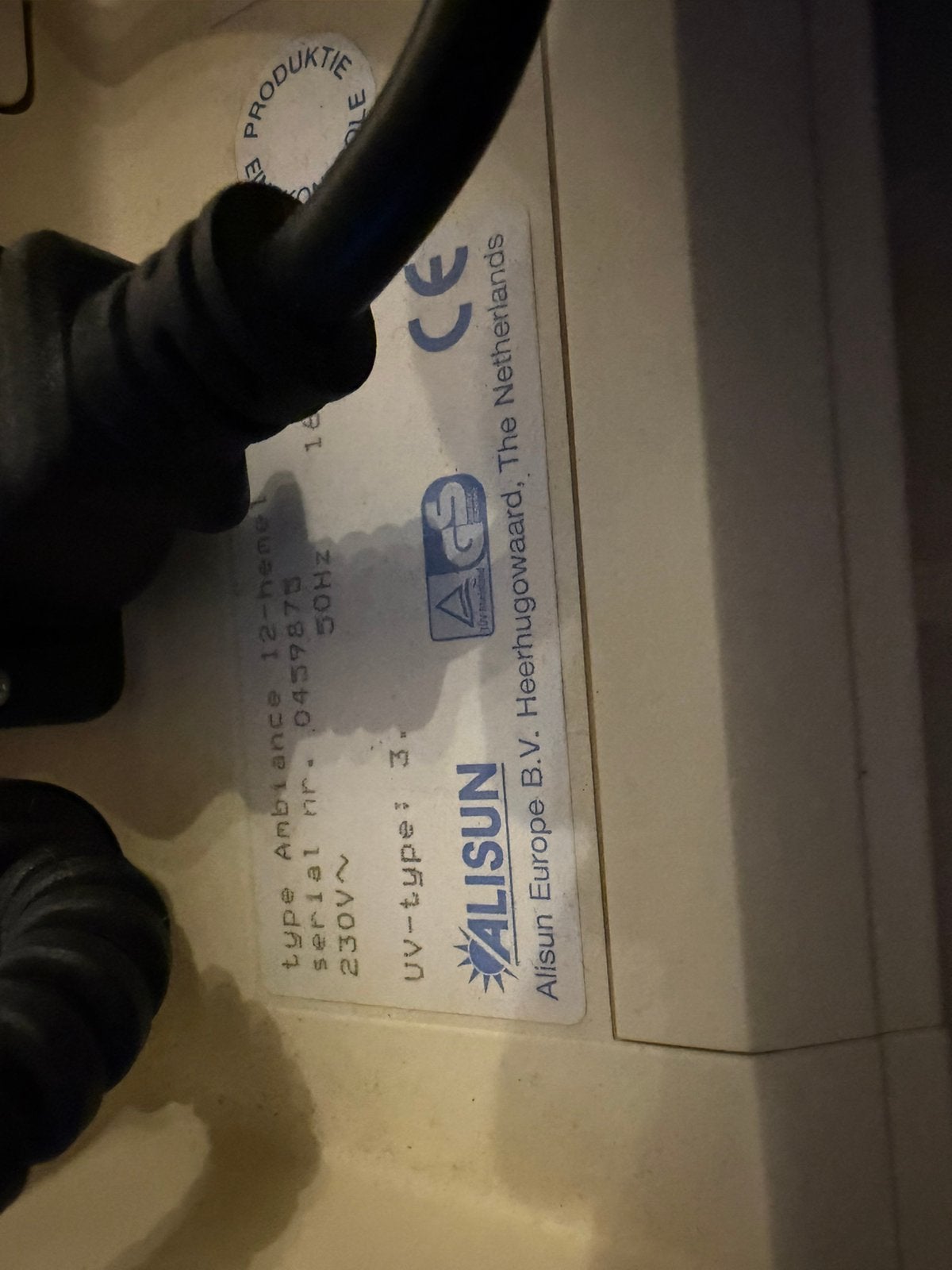 Dubbelwafel zonnebank Alisun, Witgoed en Apparatuur, Ophalen, Zo goed als nieuw, Zonnebank enkelzijdig