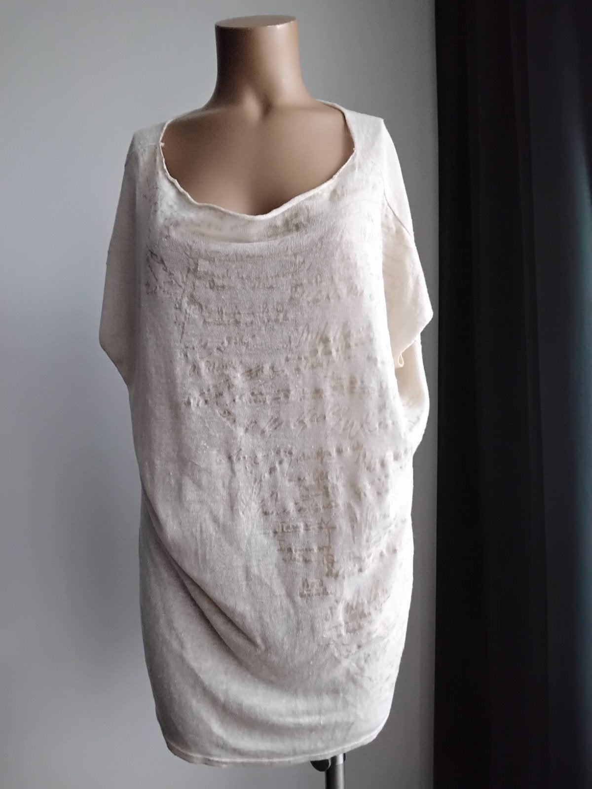 Sarah Pacini One Size Trui- Crème met print, Sarah Pacini, Ophalen of Verzenden, Zo goed als nieuw, Overige kleuren
