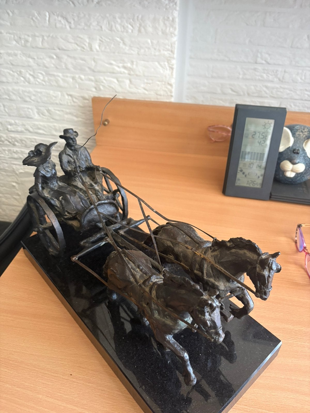Bronzen beeld, Ophalen of Verzenden, Zo goed als nieuw, 1:50 of kleiner