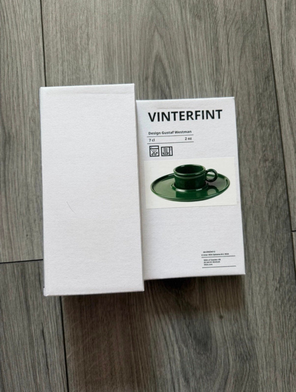 Vinterfint espressokopje met schotel - donkergroen, Nieuw, IKEA, Ophalen of Verzenden, Modern