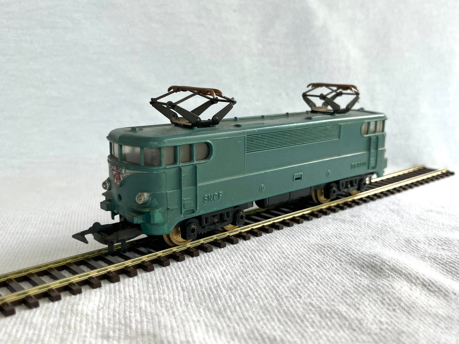 Jouef SNCF BB 9201 E-lok groen H0, Gebruikt, Jouef, Ophalen of Verzenden, Analoog
