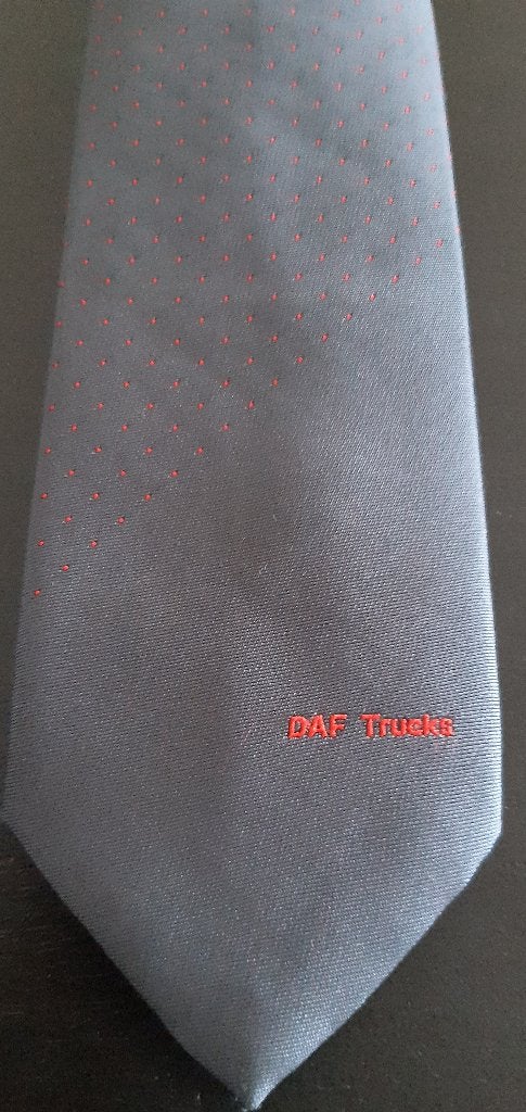 DAF Trucks stropdas grijs met rode puntjes, Ophalen of Verzenden, Nieuw, Gebruiksvoorwerp
