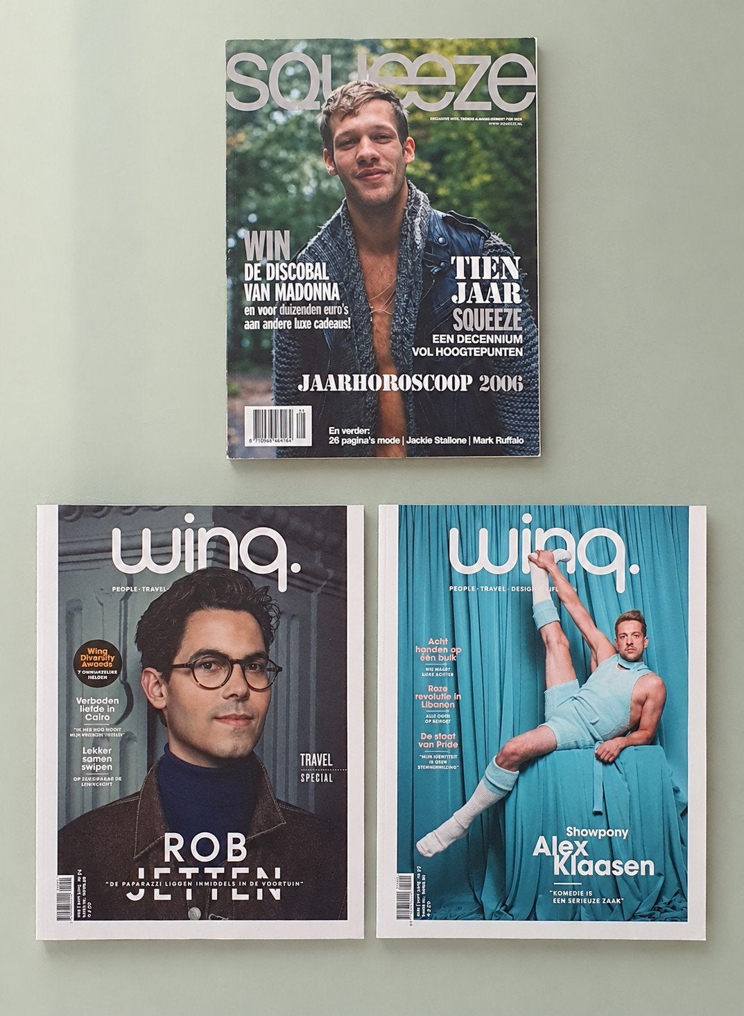 3 Glossy Magazines(Squeeze & Winq) in 'nieuwstaat'!, Verzenden, Zo goed als nieuw, Glossy