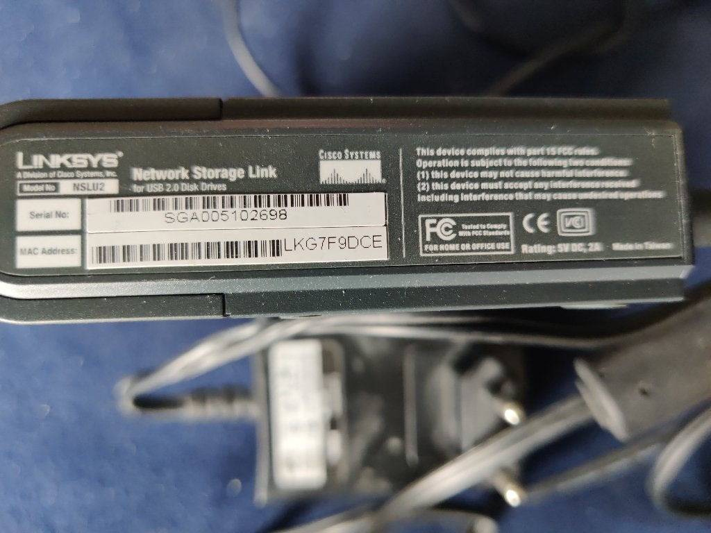 Linksys NSLU2, Ophalen of Verzenden