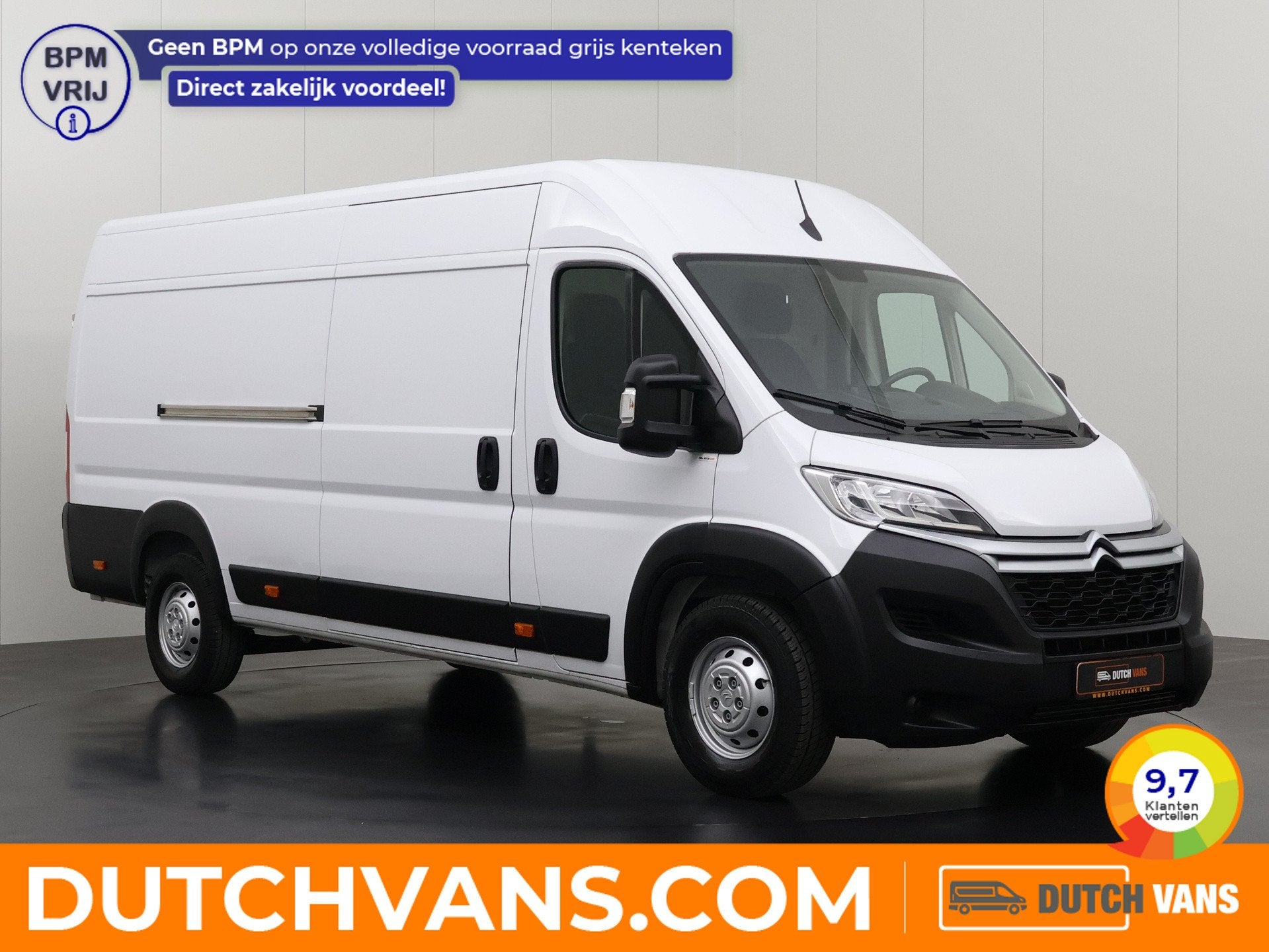 Citroën Jumper 140PK L4H2 Maxi | Multimedia | Airco | Cruis, Stof, Gebruikt, Citroën, Wit