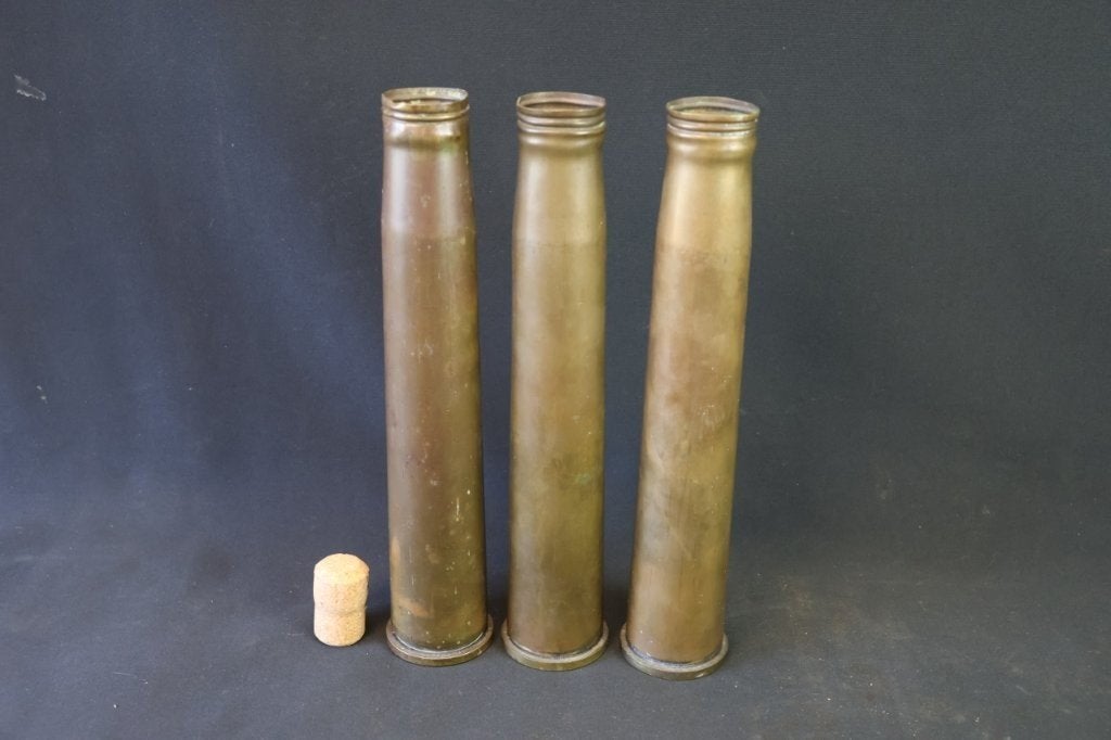 WO2 40mm Belgische bofor huls LEEG, Ophalen of Verzenden, Overige gebieden, Hulzen of Bodemvondsten