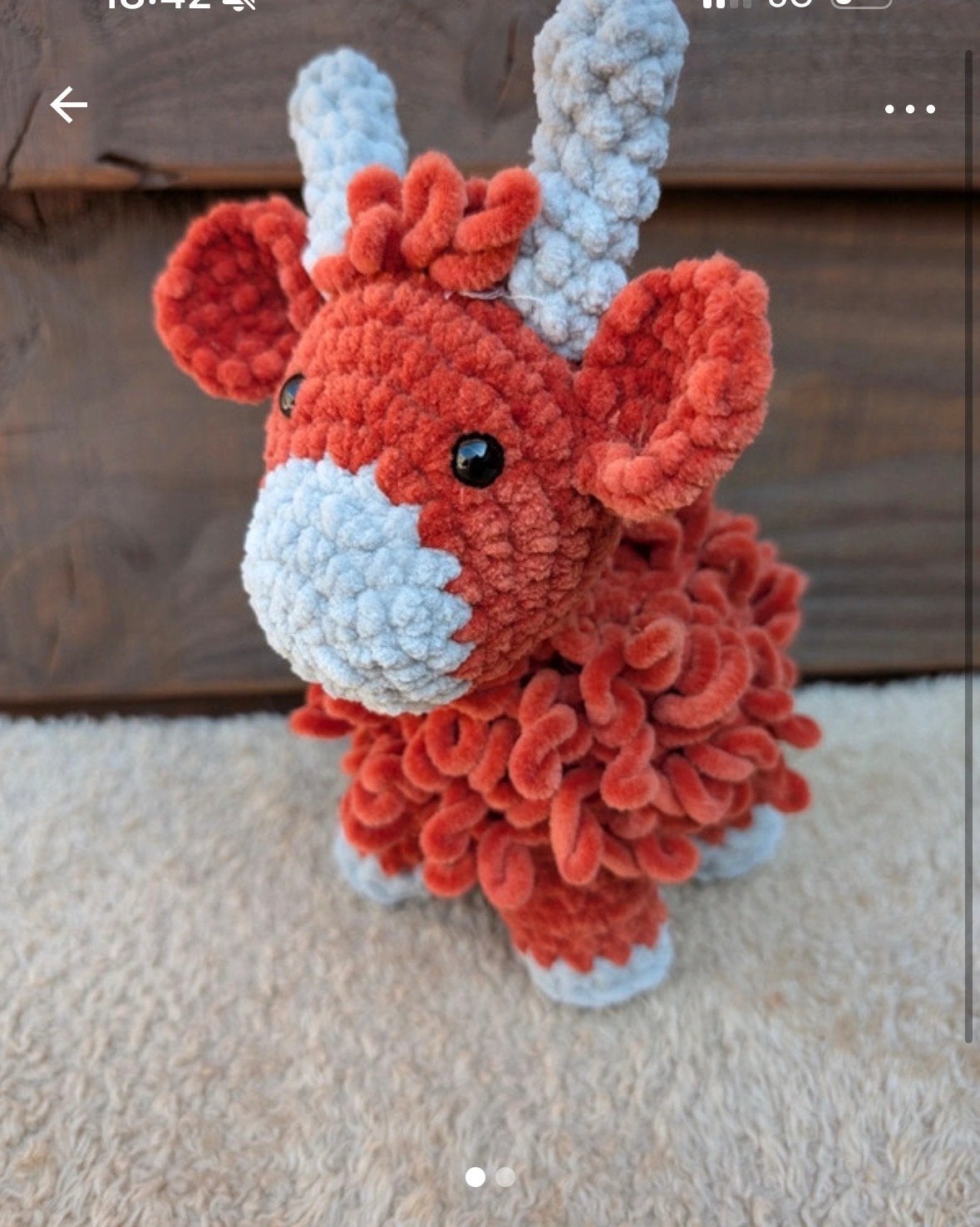 Handgemaakte gehaakte os knuffel van chenille garen, Overige merken, Overige typen, Nieuw, Ophalen of Verzenden