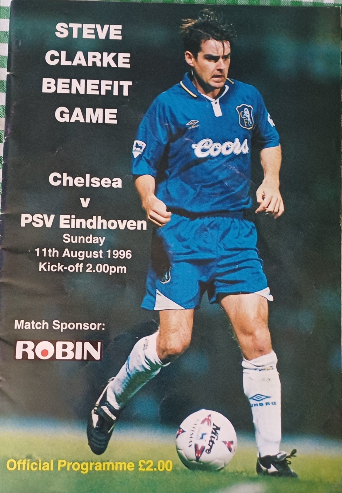 Programmaboekje afscheidswedstrijd Steve Clarke 1996, Ophalen of Verzenden, Gelezen, Balsport