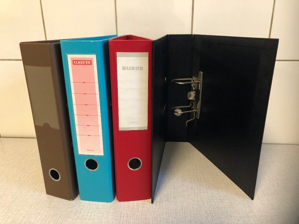 12 klasseermappen / ordners / ringbanden + gratis tabbladen, Ophalen of Verzenden, Gebruikt