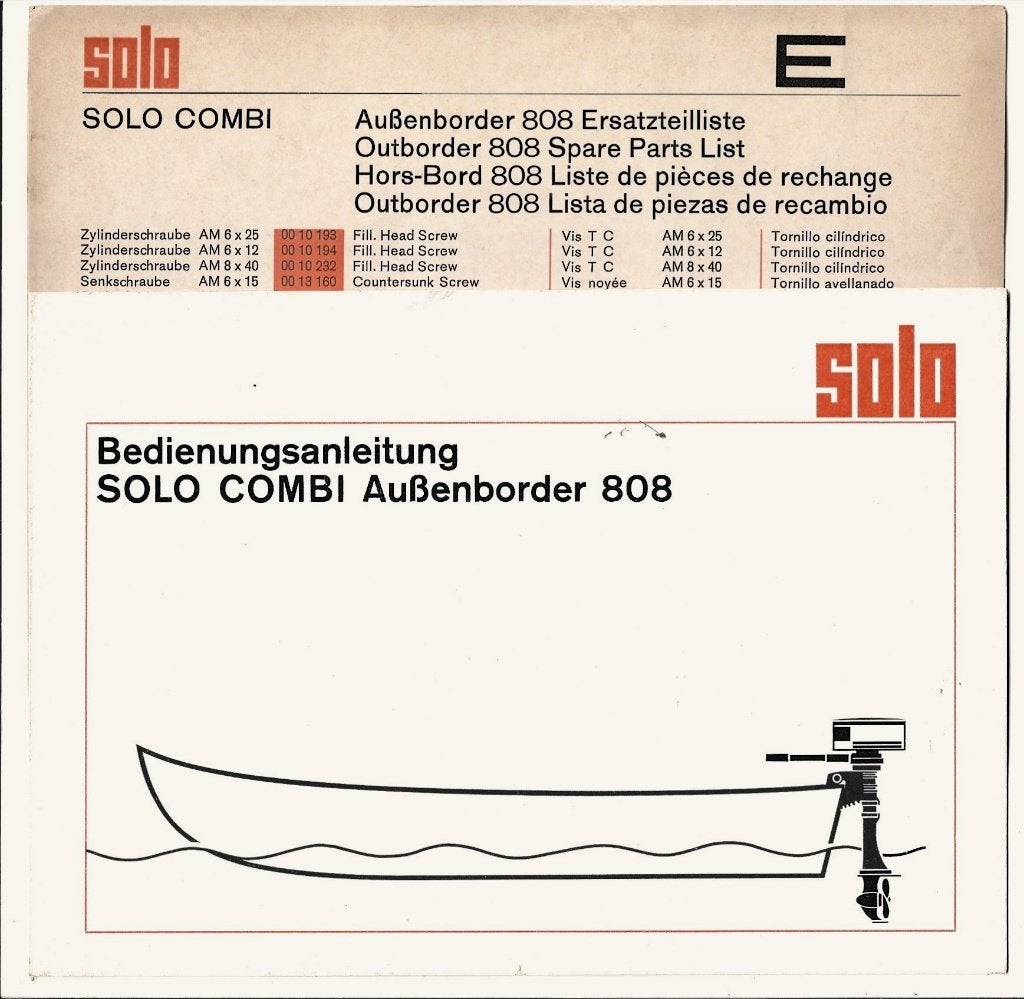 Solo 808 buitenboordmotor motor boot, Verzenden, Zo goed als nieuw, Boek of Waterkaart