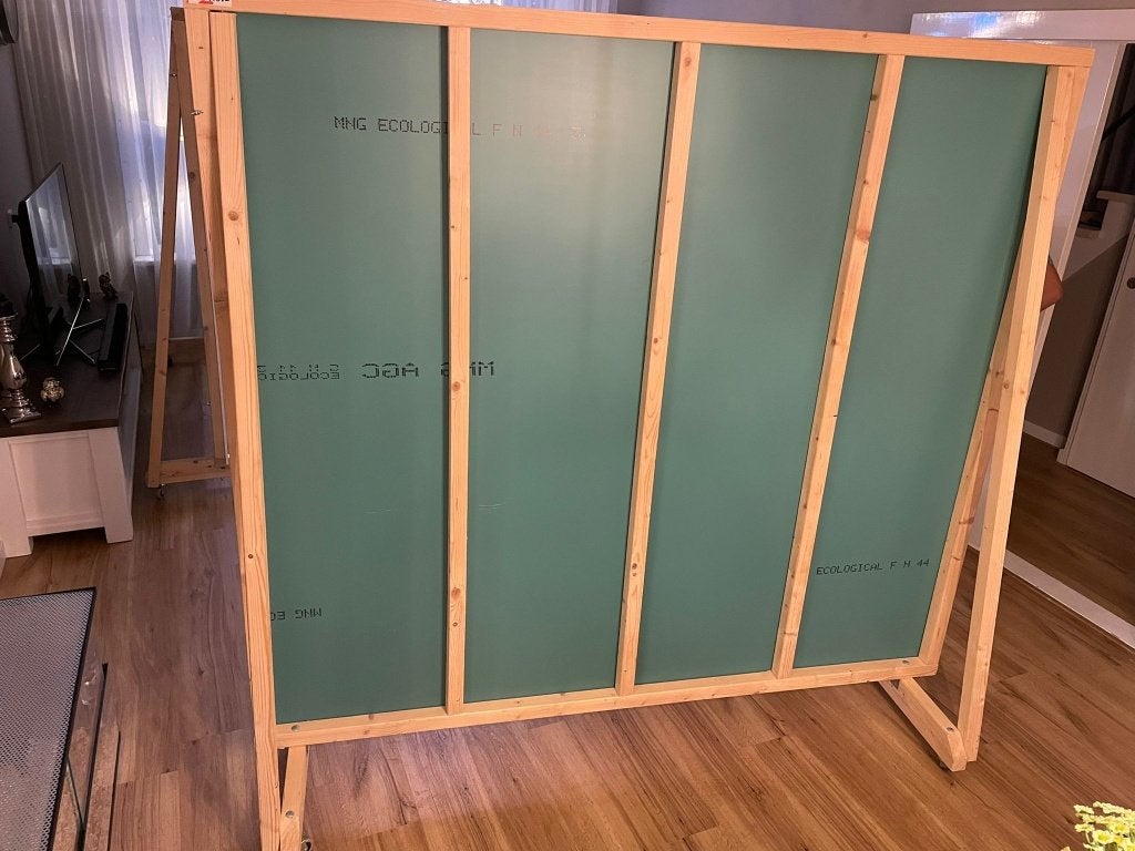 Spiegelwand verrijdbaar 3 delen +/- 4,5m, Ophalen, 125 cm of meer, Zo goed als nieuw, 150 tot 200 cm