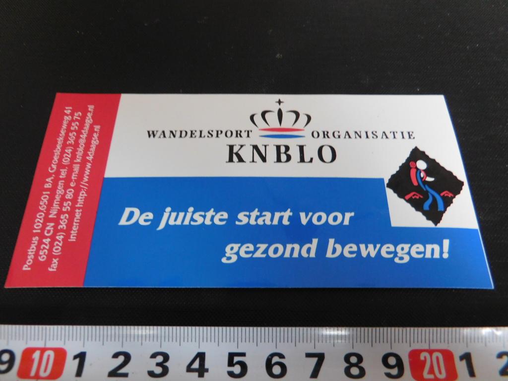 sticker KNBLO Wandelsport Organisatie, Ophalen, Zo goed als nieuw