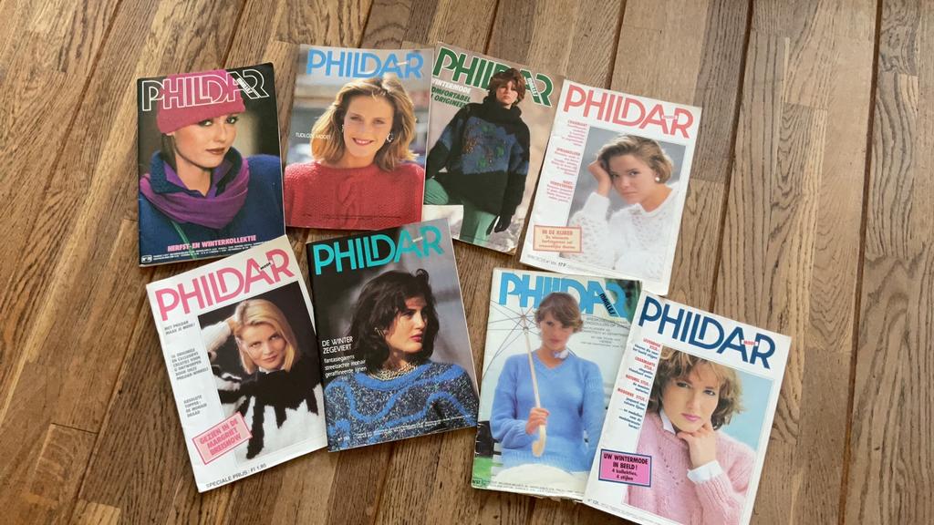 Phildar 80s/ 90s breiboeken 8 stuks, Hobby en Vrije tijd, Ophalen of Verzenden, Zo goed als nieuw, Breien, Overige typen