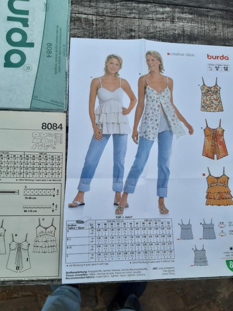 Burda knippatroon naaipatroon zomertopje. Maat 34-44, Ophalen of Verzenden, Nieuw, Vrouw, Burda