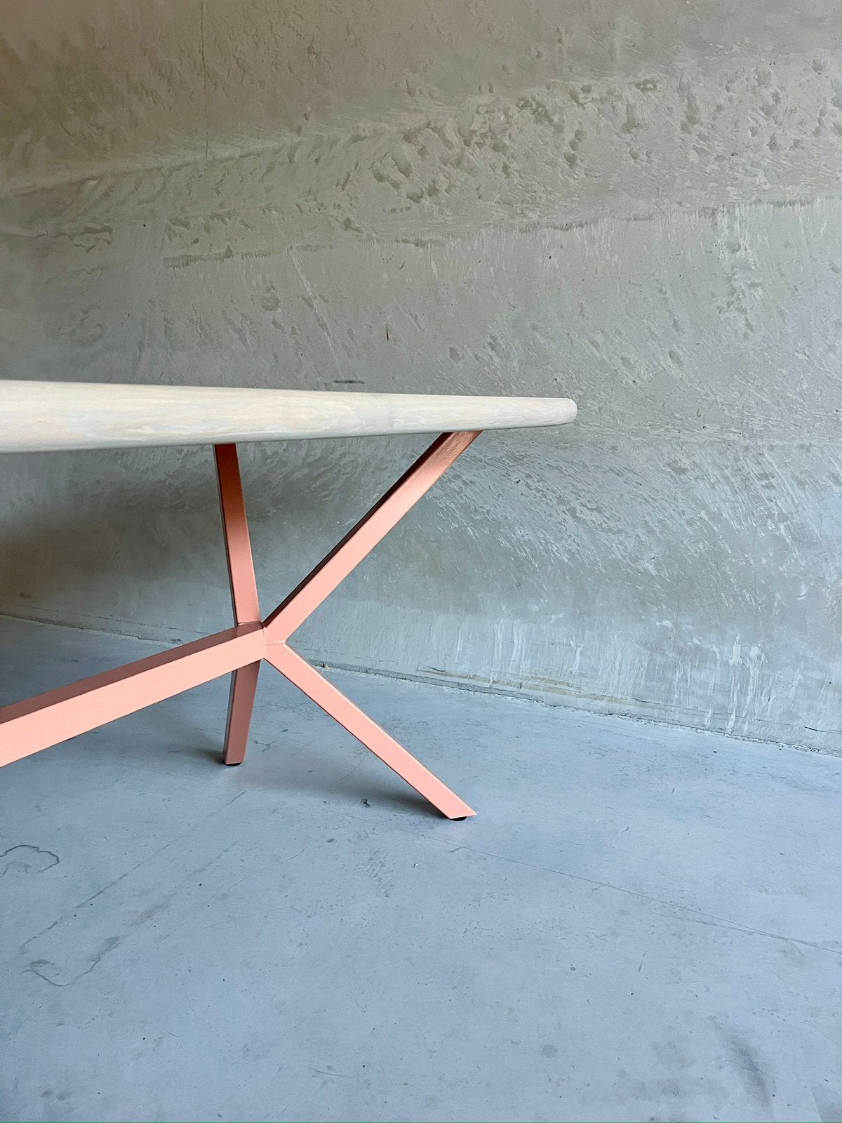 Eikenhouten eettafel 4 cm massief plat ovaal peperclip, Huis en Inrichting, Tafels | Eettafels, 100 tot 150 cm, Ophalen of Verzenden