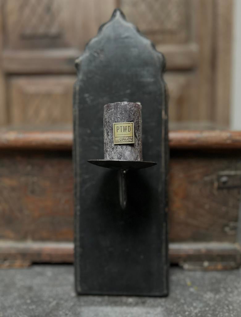 Wandkandelaar blaker kandelaar India oosters zwart, Antiek en Kunst, Ophalen of Verzenden
