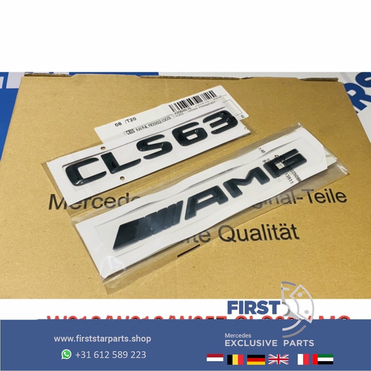 W219 W218 W257 CLS KLASSE CLS63 AMG LOGO SET ZWART 2004-2022, Gebruikt, -, Ophalen of Verzenden, -