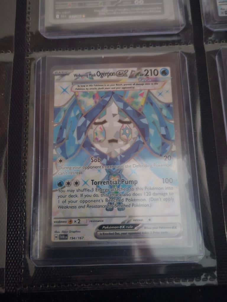 Pokemon Wellspring Mask Ogerpon 194/167 Twilight Masquerade, Ophalen of Verzenden, Zo goed als nieuw, Losse kaart, Foil