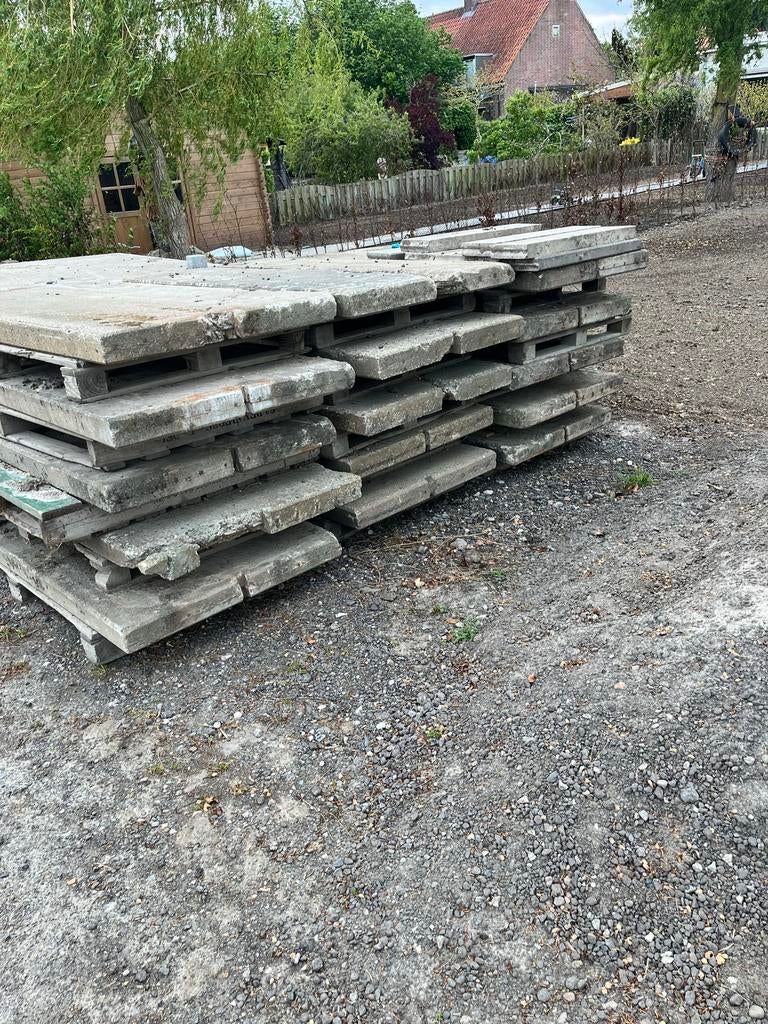 Stelconplaten betonplaten 2x1 meter, Tuin en Terras, Tegels en Klinkers, Ophalen, Gebruikt, Overige typen, 10 m² of meer