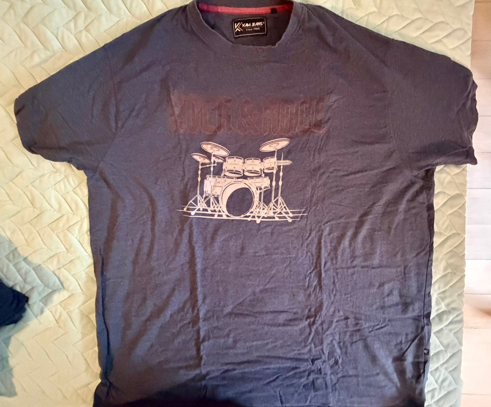 KAM Jeans t-shirt 4XL Rock ‘n Roll print - nieuw, Ophalen of Verzenden, Nieuw, Overige maten, Blauw