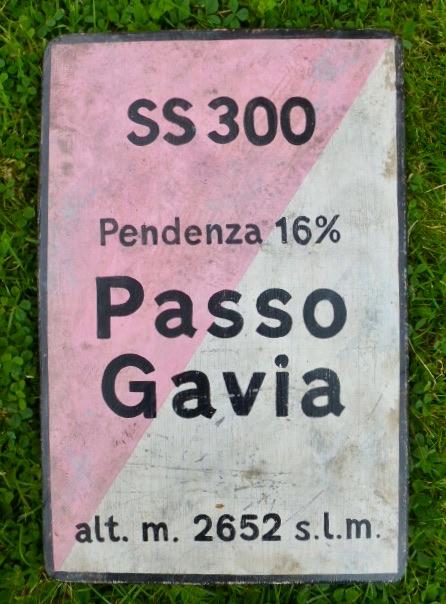 Italiaans verkeersbord/Giro d'Italia/cadeau/fietsen/Gavia, Hout, Vintage, DeKameraadschap, Dj.kammeraat@telfort.nl