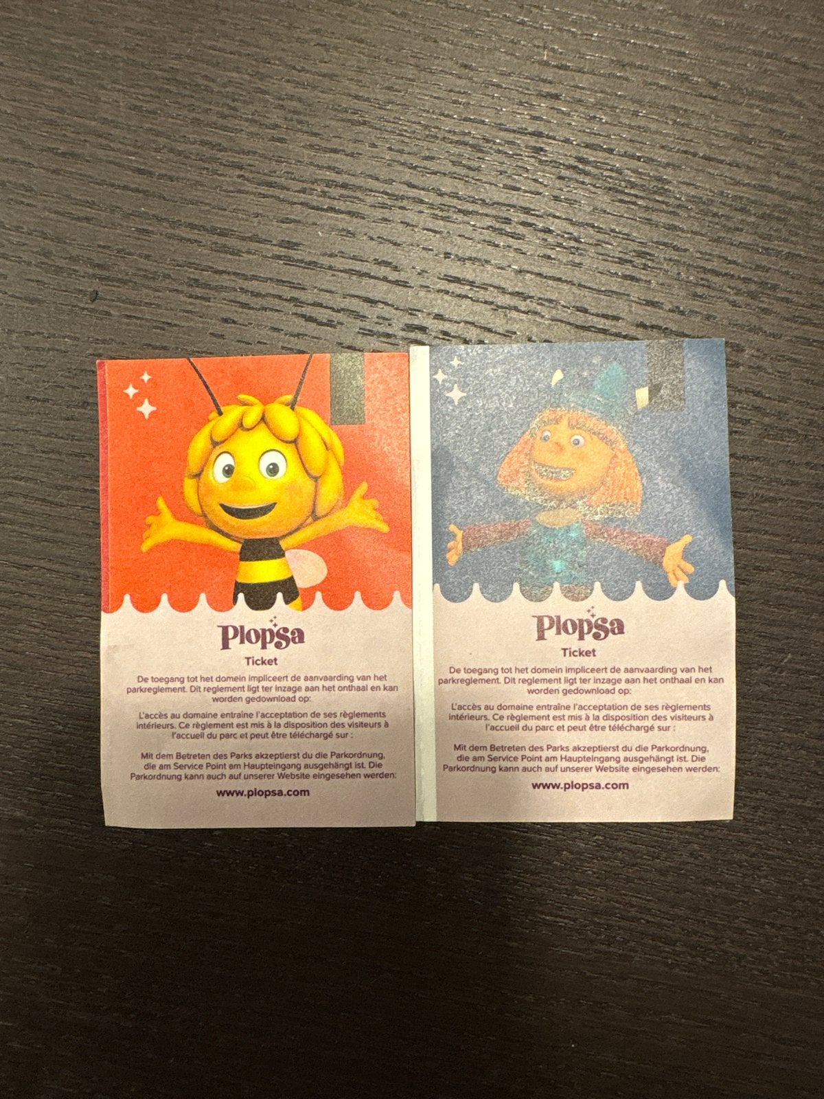 Plopsland de panne, Tickets en Kaartjes, Twee personen, Ticket of Toegangskaart