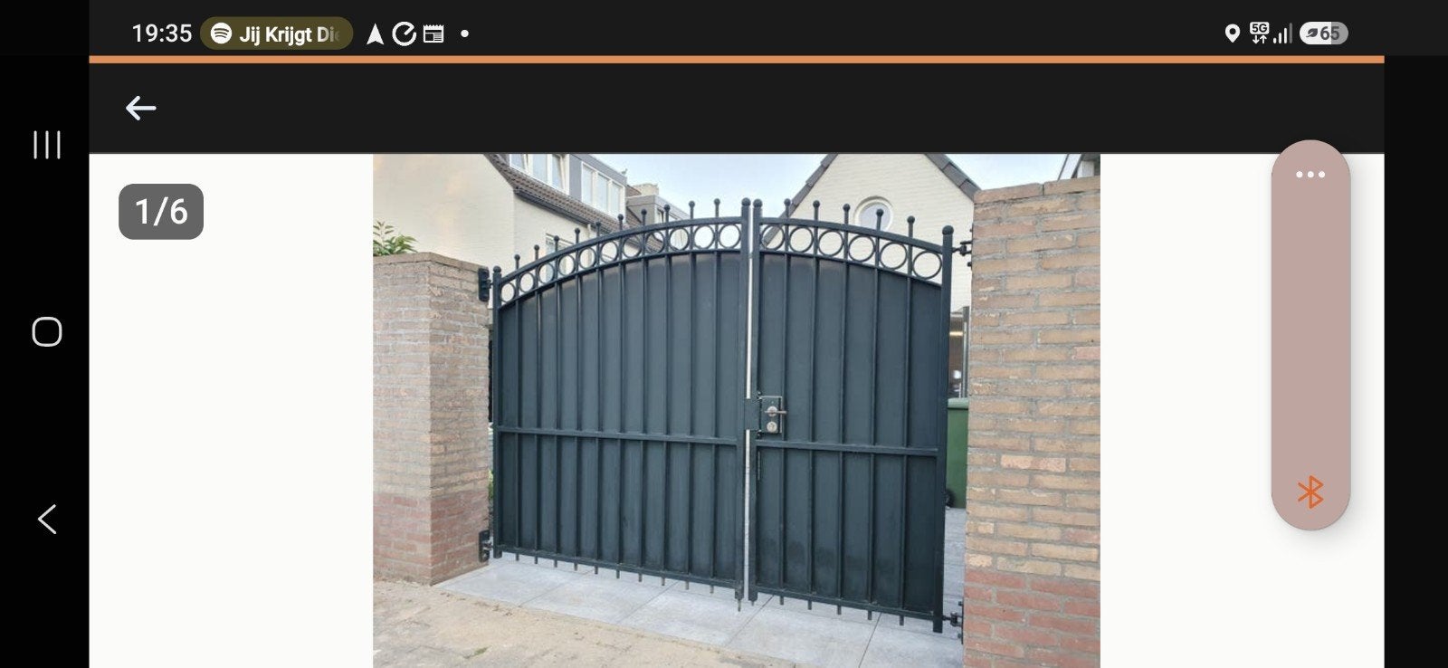 Zeer mooie tuinpoort, Ophalen