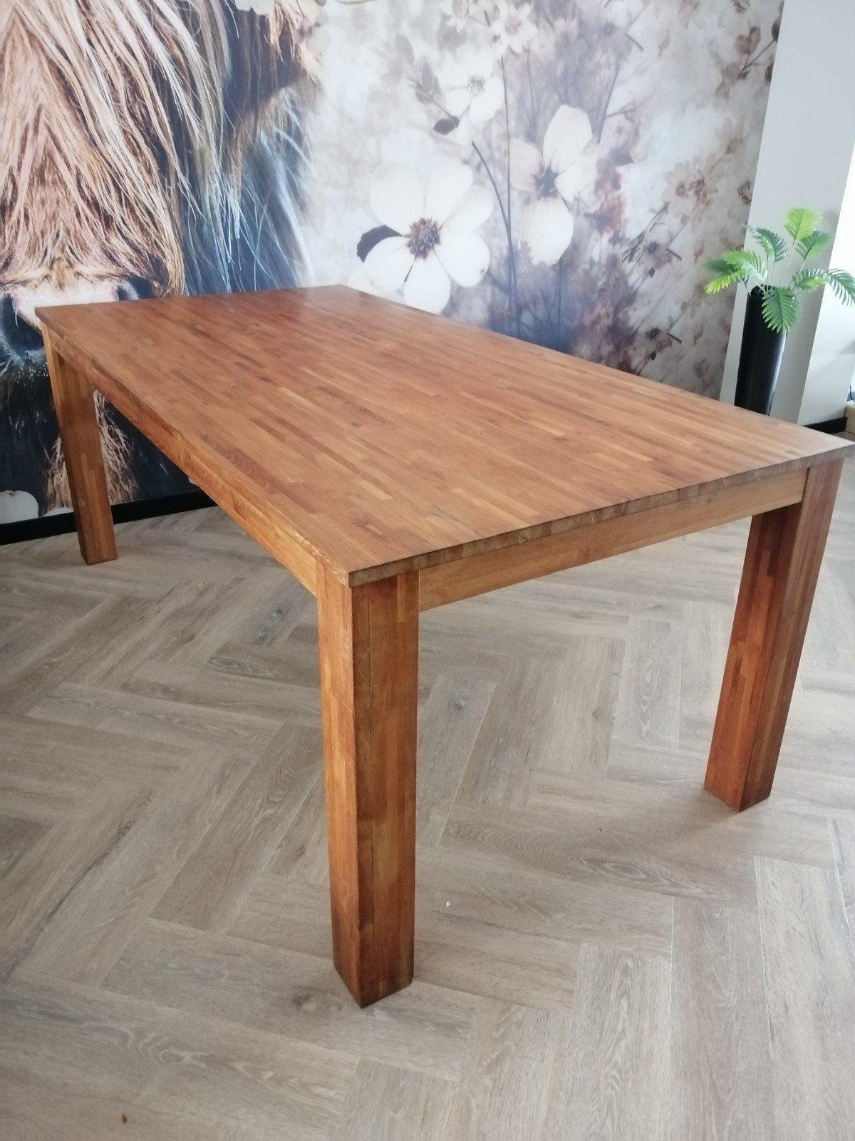 Robuuste Teakhouten eettafel 100x200cm, Ophalen, Rechthoekig, 200 cm of meer, 50 tot 100 cm