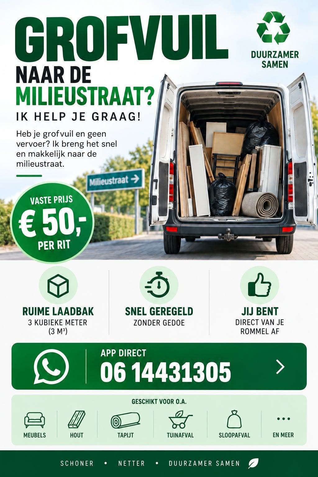 Grofvuil ophalen & wegbrengen, Ophalen