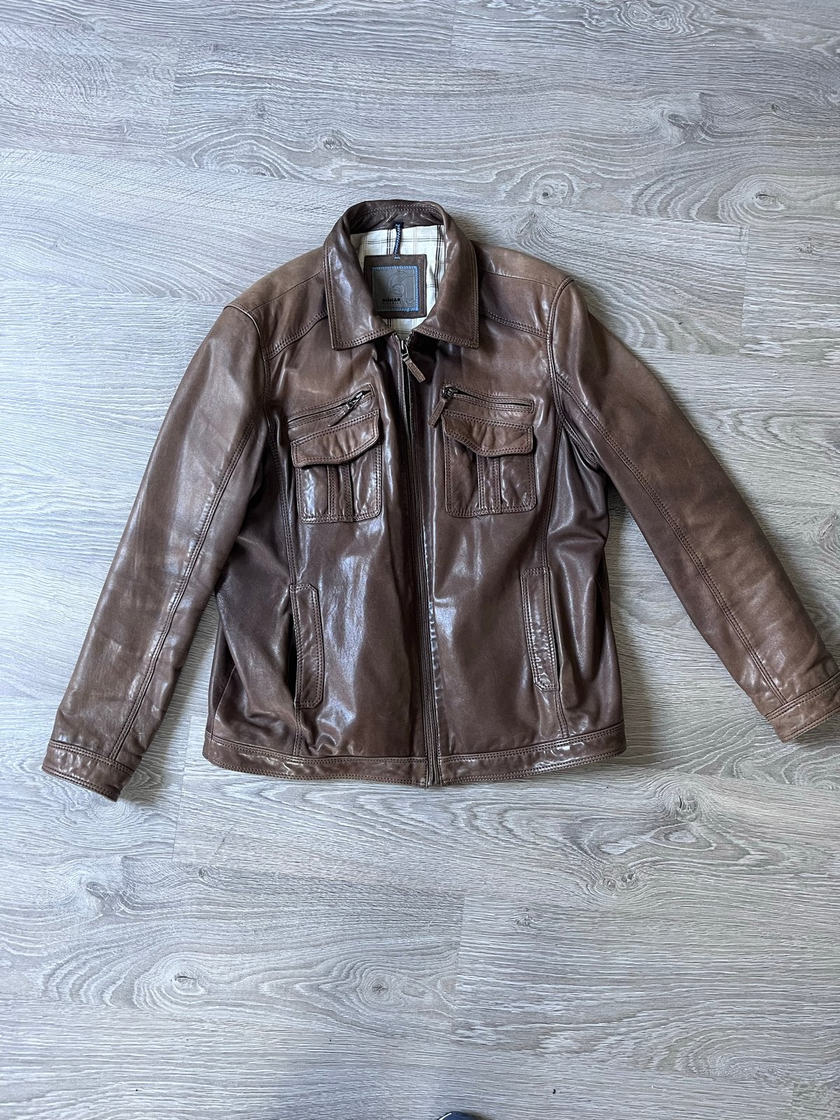 Donar Menswear Leren Jas Maat 54 (L), Ophalen of Verzenden, Gedragen, Maat 52/54 (L), Bruin