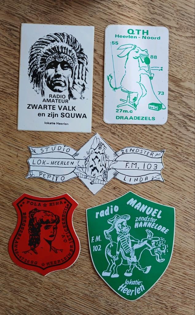 Stickers piraat piratenzender radio luisteramateur HEERLEN, Ophalen of Verzenden, Zo goed als nieuw