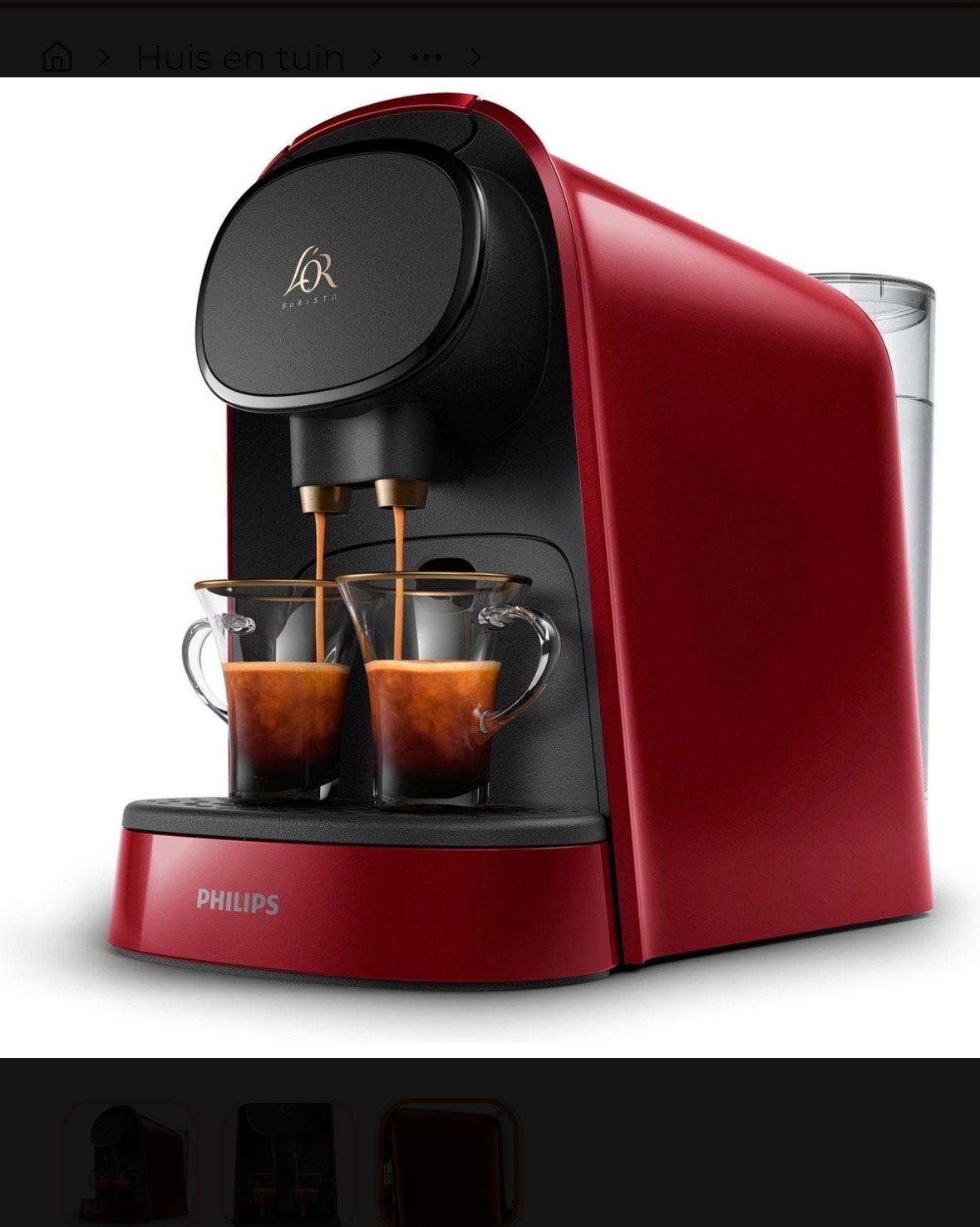 Philips L'OR Barista LM8012/51 Koffiecupmachine Rood, Ophalen, Gebruikt, Espresso apparaat, 2 tot 4 kopjes