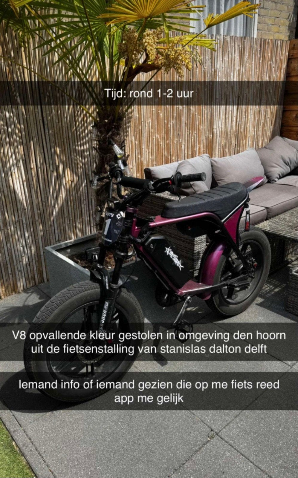 V8 fatbike met opvallende kleur - Gestolen, Ophalen of Verzenden, Gebruikt, Overige merken