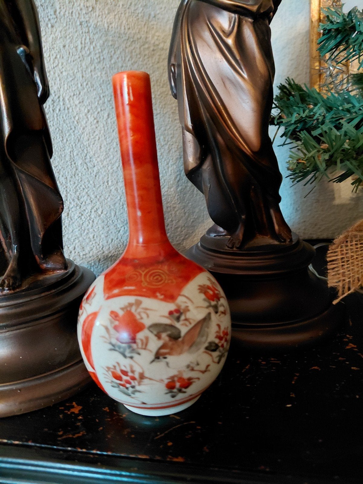 antiek klein Japans pijpvaasje gemerkt, Antiek en Kunst, Antiek | Vazen, Ophalen of Verzenden
